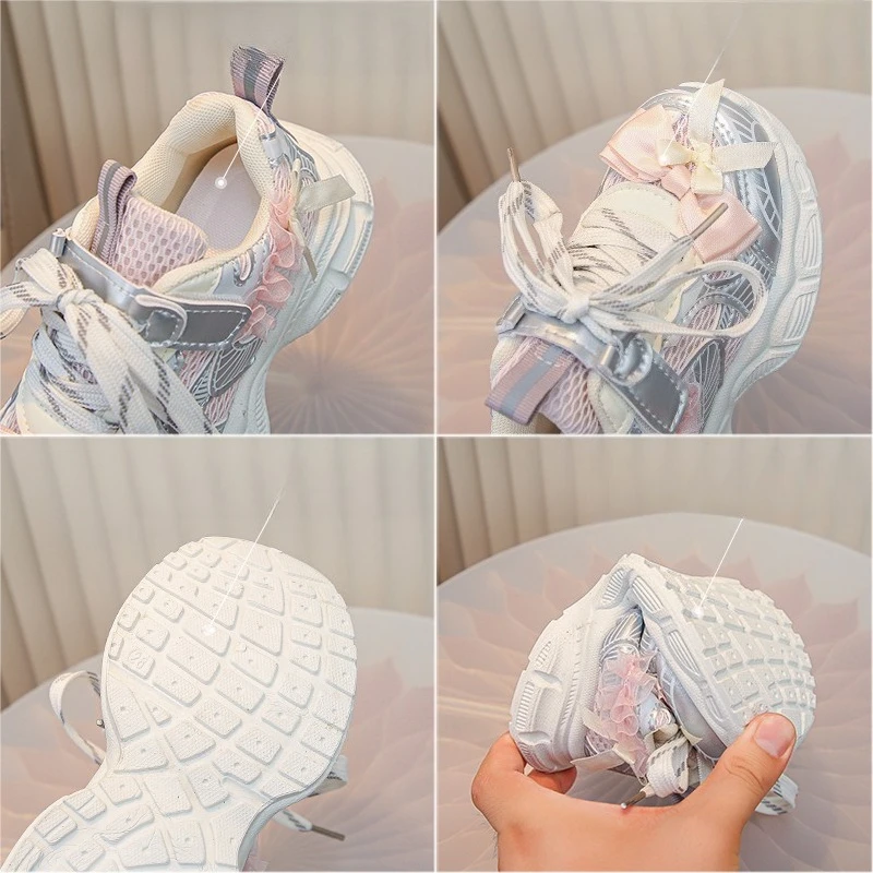 Girls Autumn Thick Bottom Soft Sole School Sports Sneakers