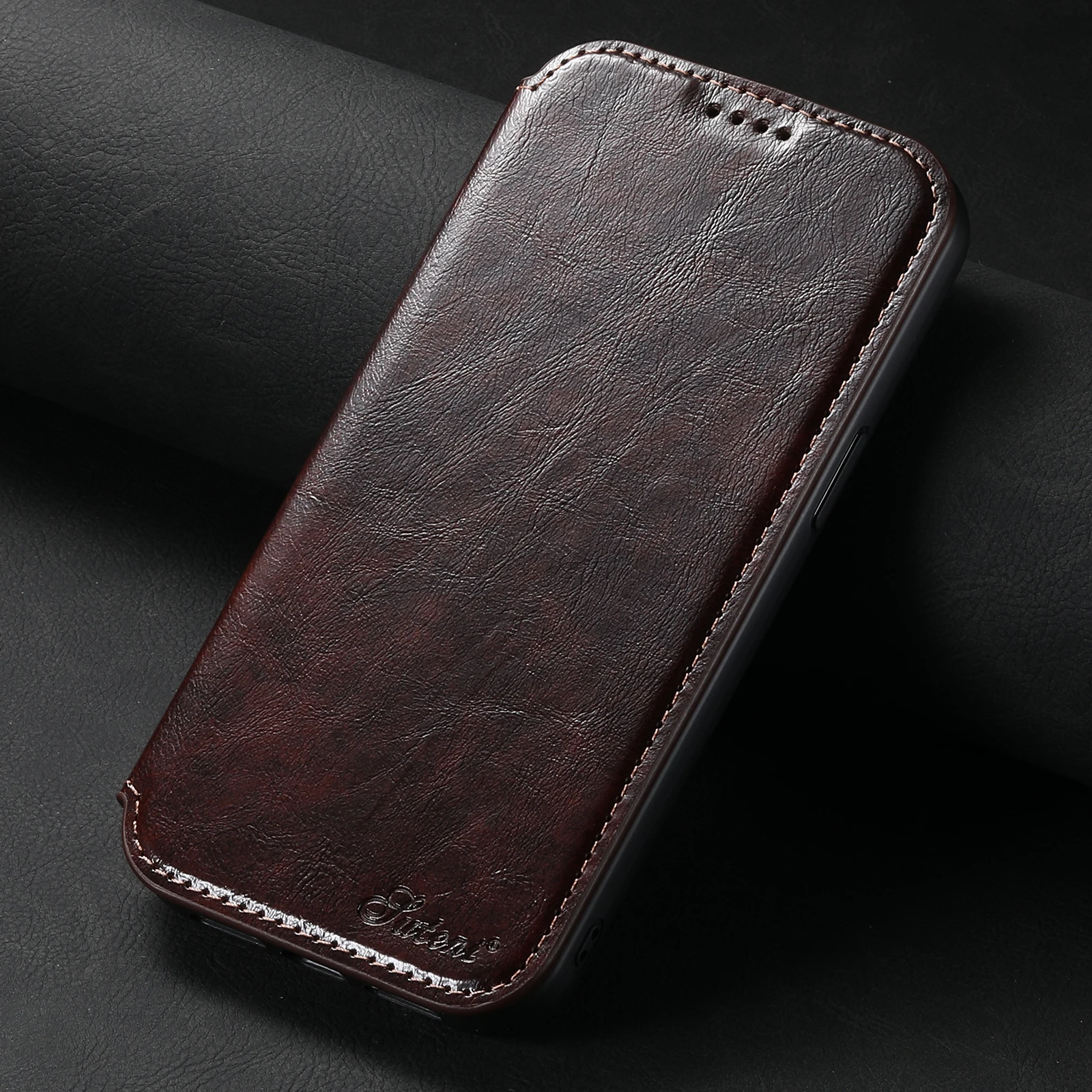 Elegant Leather Magnetic Wallet Card Holder Flip Cover Case