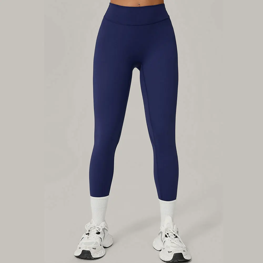 Nuovi leggings da donna a vita alta pantaloni da yoga elasticizzati collant push up fitness corsa abbigliamento sportivo pantaloni scrunch tinta unita - immagine 6