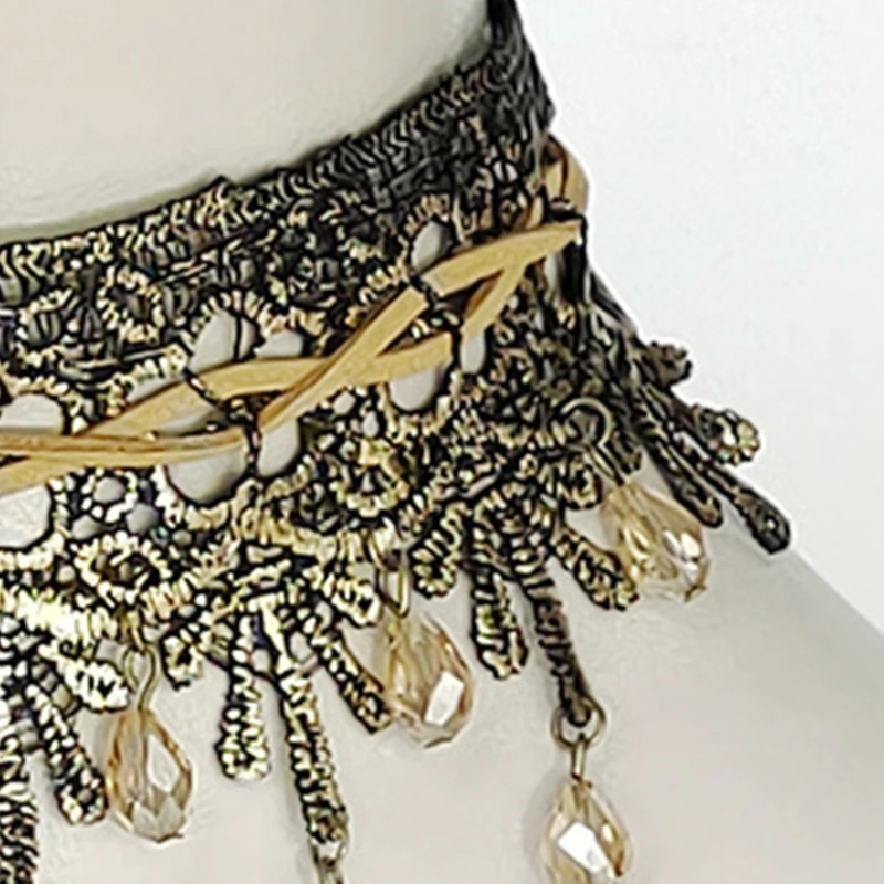 Rhinestones Tassels Collarbones Necklace Collar Chain for Girlfriends Lady Gift Dropshipping