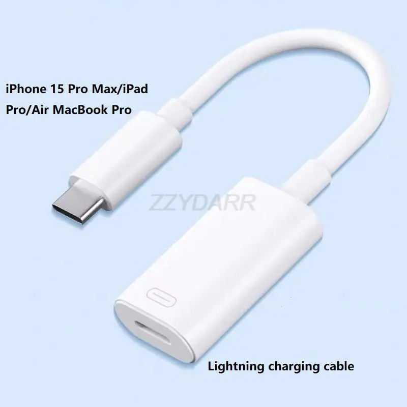 USB C to Lightning Female Adapter iPhone 16 15 iPad Pro/Air MacBook Lightning Female to Type C Male Cable Converter