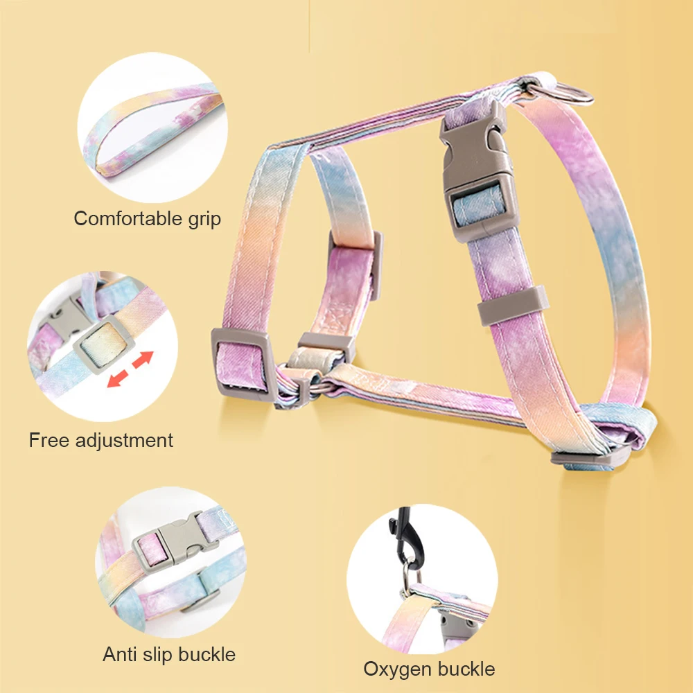 H-Type Cat Harness Vest - Escape-Proof Soft Kitten Harness With Leash Set, Adjustable Breathable Safety Vest For Indoor Outdoor_voghion.com