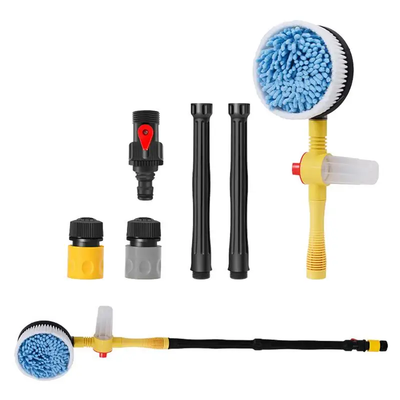 

Car Microfiber Wash Mop Soap Dispensing Cleaner Brush Automatic Foaming Car Detailing Cleaning Mop Brush With Non Slip Handle
