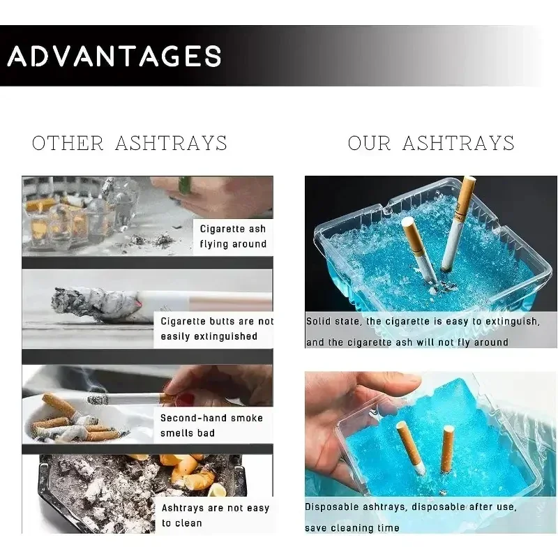 Portable Ashtray 50 Anti-odor and Anti-smoke Ashtray Desk Accessories Ash Tray Cigar Accesories Home Decoration Vape Smoking Accessiories