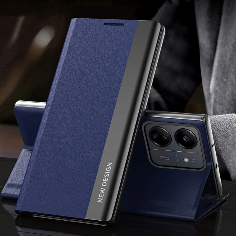 Leather Flip Case with Stand and Enhanced Protection - Elegant Phone Cover