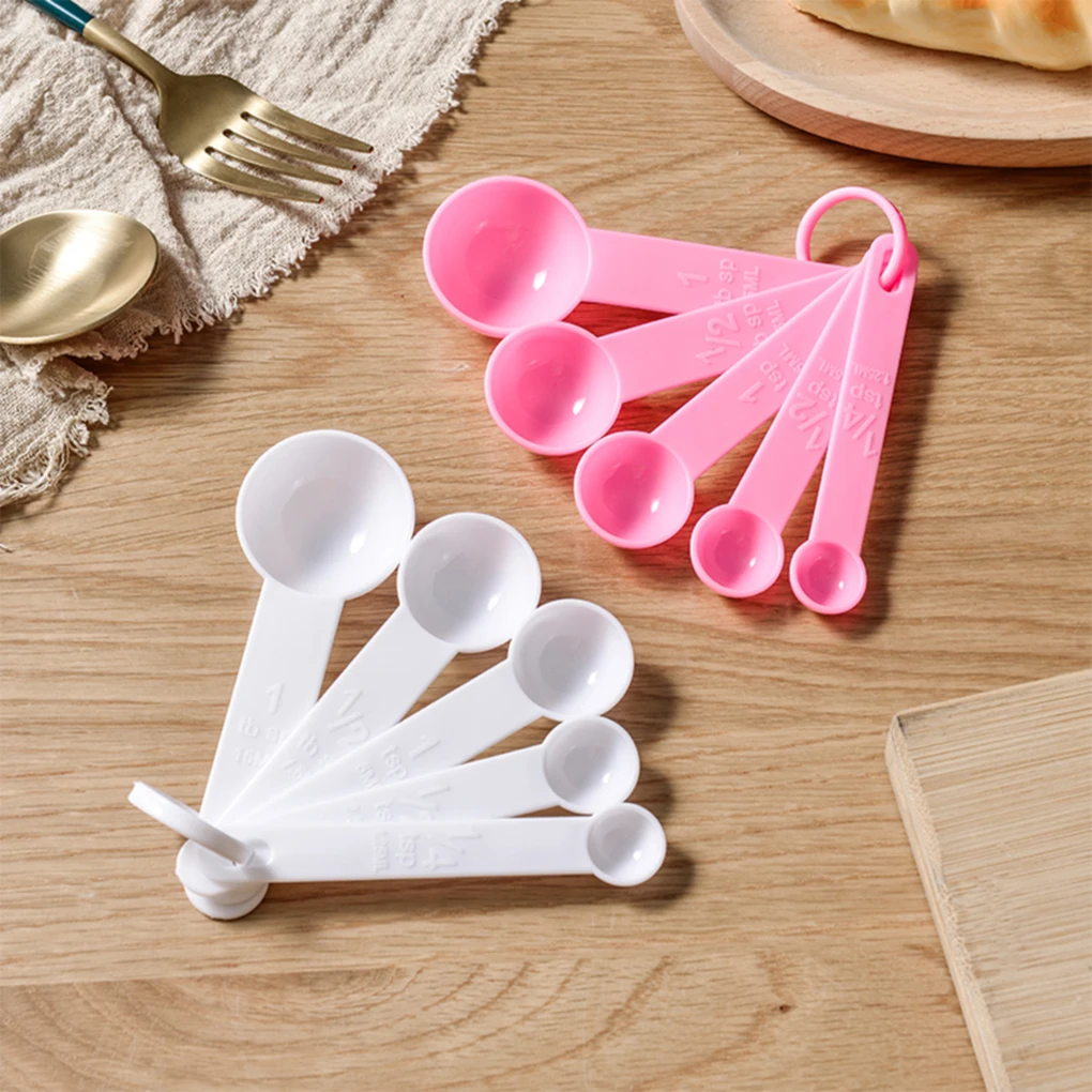 5PCS Measuring Spoons Set Plastic Flour Oil Spices DIY Baking Cooking Tool  with Scale Kitchen Gadgets