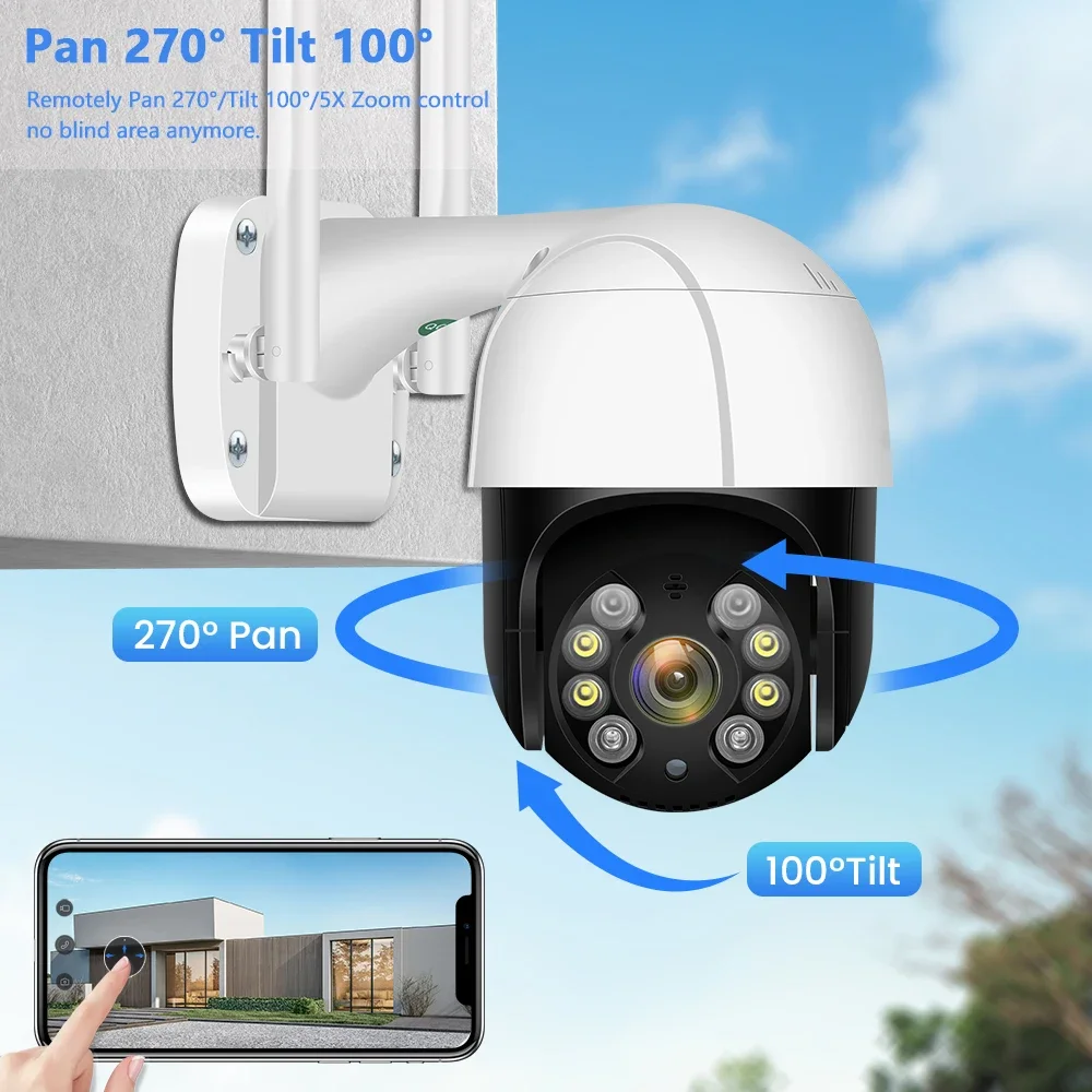 8MP PTZ WiFi IP Camera 4K AI Human Detection Color Night Vision Audio Video Sur