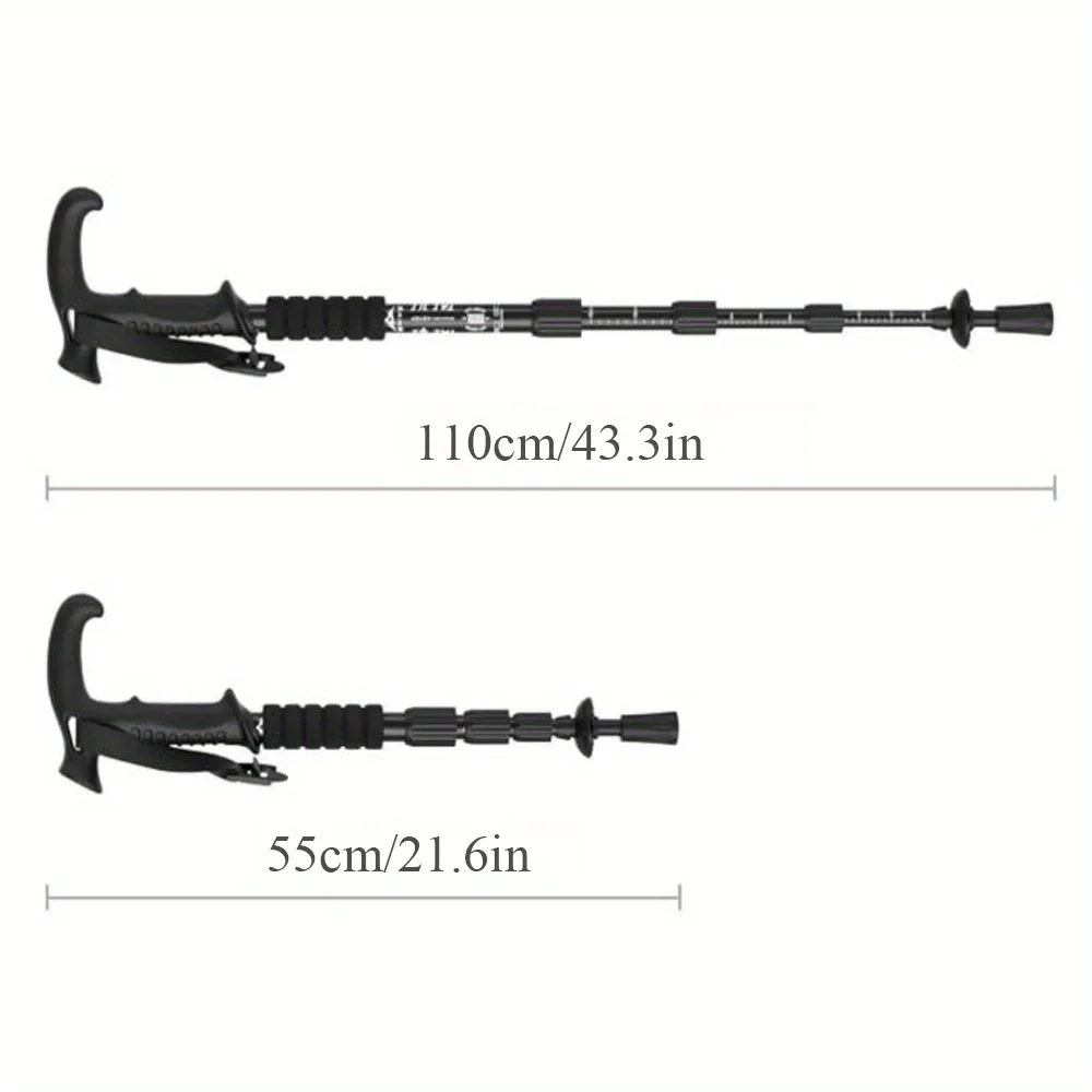 1PC 4-Section Portable Outdoor Fold Trekking Pole for Elderly Camping