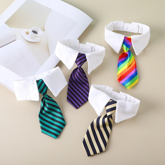 2023 Dog Cat Grooming Cat Striped Bow Tie Animal Striped Bow Tie Collar Pet Adjustable Christmas Cat Collar Pet Collar 2