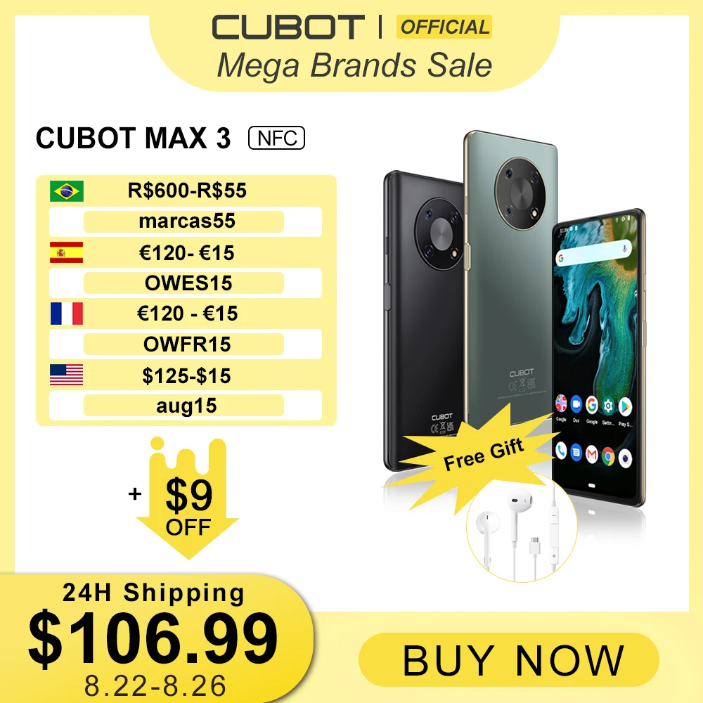 Cubot Max 3 telefon komórkowy,6,95 cala, 4GB RAM,64GB pamięci wewnętrznej(rozszerzalna 256 GB), smartfon Dual-SIM bez umowy, Android 11,Smartphone(2021), akumulator 5000mAh,48MP Potrójna Kamera Tylna AI,NFC 1 Cubot Max 3 telefon komórkowy,6,95 cala, 4GB RAM,64GB pamięci wewnętrznej(rozszerzalna 256 GB), smartfon Dual-SIM bez umowy, Android 11,Smartphone(2021), akumulator 5000mAh,48MP Potrójna Kamera Tylna AI,NFC 1