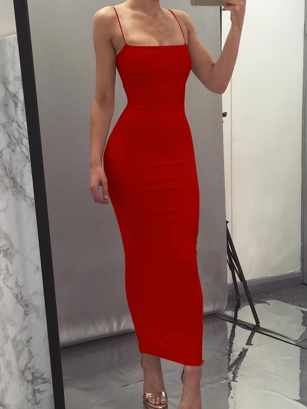 Women' High Elastic Sleeveless Backless Dress Long Sling Dresses Club Sexy...