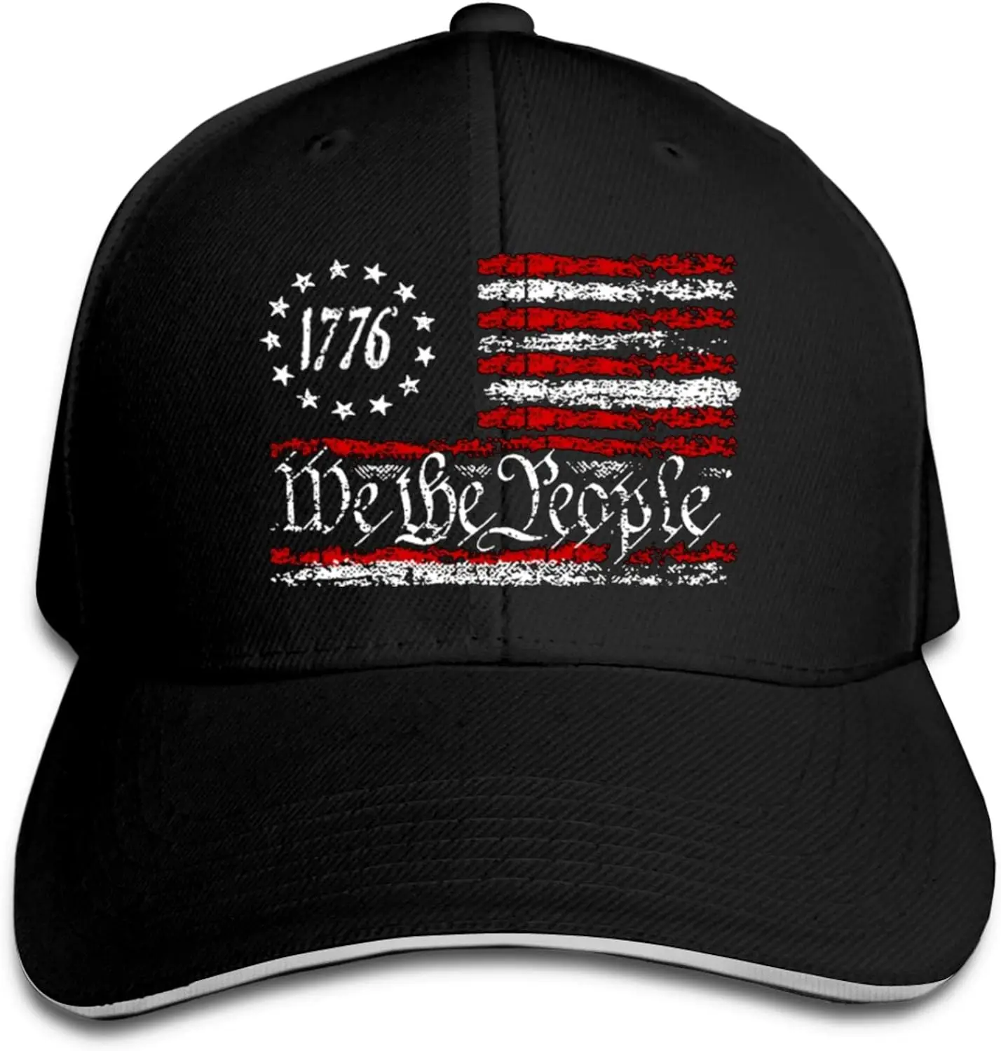 

We The People 1776 Vintage USA Flag2 Baseball Cap Adjustable Sandwich Cap Sandwich Cap Dad Hat
