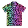 Rainbow Leopard Beach Shirt Cheetah Neon Print Hawaii Casual Shirts Male Retro Blouses Short Sleeve Pattern Clothing Big Size 2