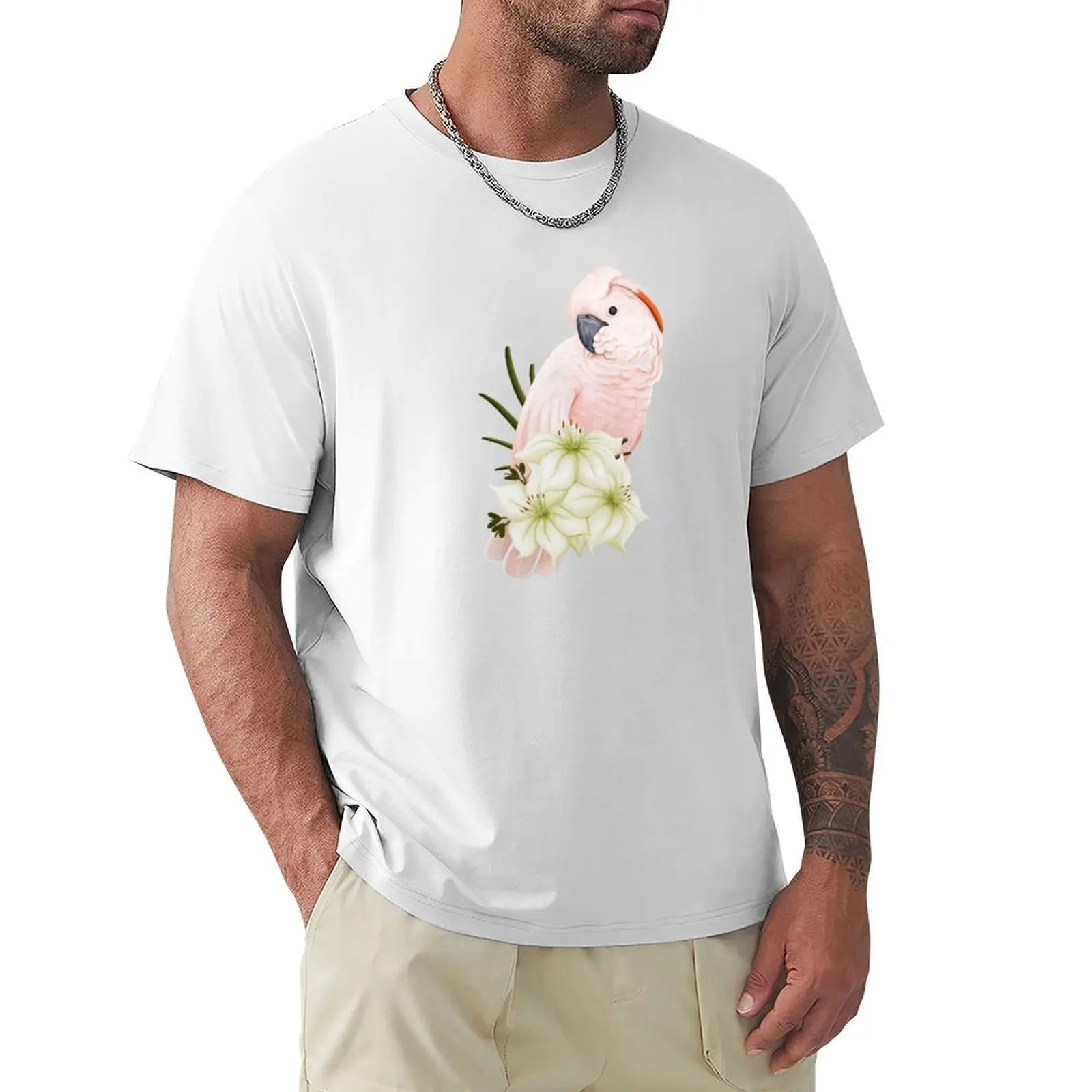 Moluccan Cockatoo T-Shirt Summer Top Summer Top Top Plain T-Shirt Uomo