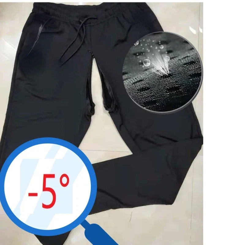 

Opening Crotch Double Zipper Summer Pants Men's Thin Air Conditioning Pants Breathable Large Casual Pants Elastic Slim Viscose