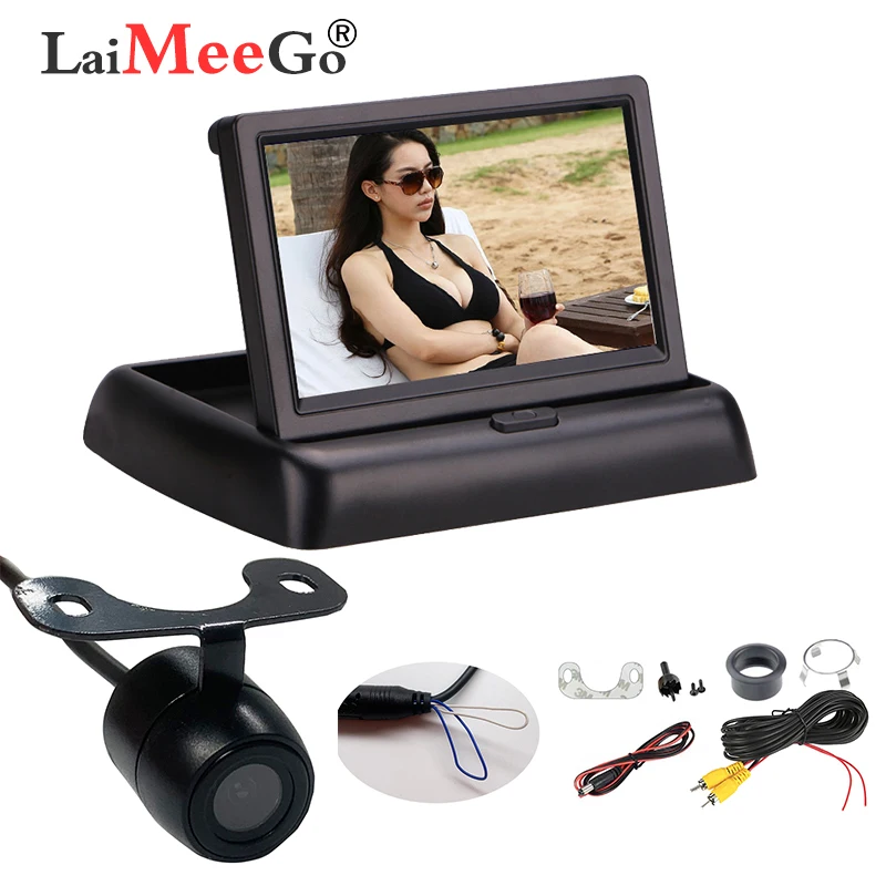 Car Monitor Rearview Mirror 5inch Auto Parking System for LED Night Vision Backup Reverse Camera CCD Car Rear View Camera
