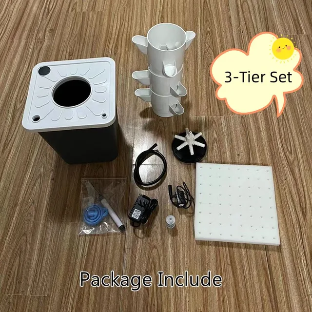 Diy Soilless Tenyésztési Berendezés Kert Erkély Méretű Ültetési Oszlop Pp Hidroponikus Kolonizációs Csészék Zöldség Ültetvényes - Image 6