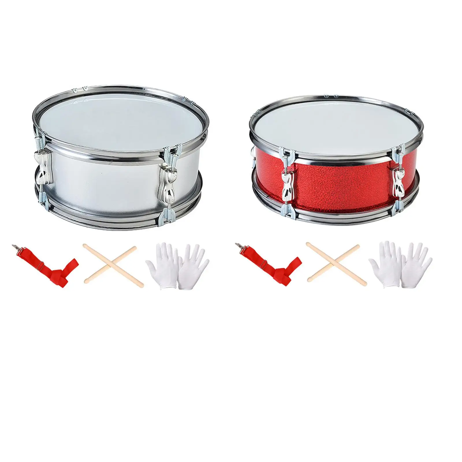 11inch Snare Drum with Gloves Portable Percussion Instrument Music Drums for Teens Adults Children Kids Birthday Gifts