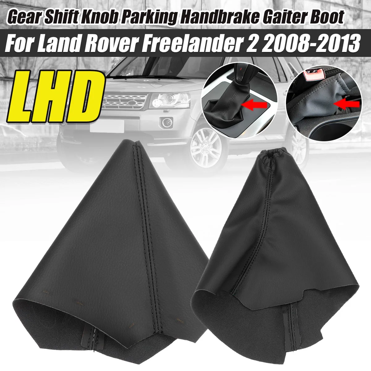 LR006172 LR002758 Gear Shift Knob Gaiter Boot Cover w/Parking Handbrake Dust Cover For Land Rover Freelander 2 2008-2013 hand brake cover,car interior accessories,gear head cover