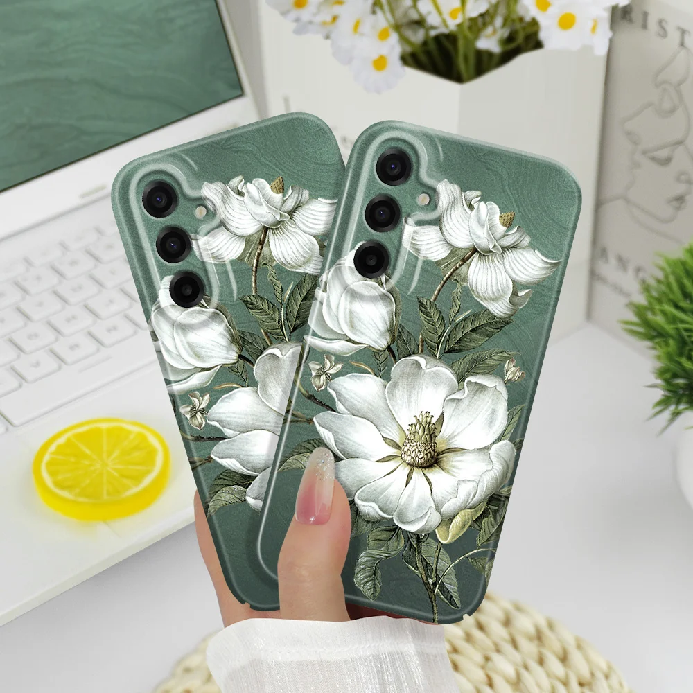 Elegant Magnolia Design Phone Case - Premium Hard Cover with Protective Film