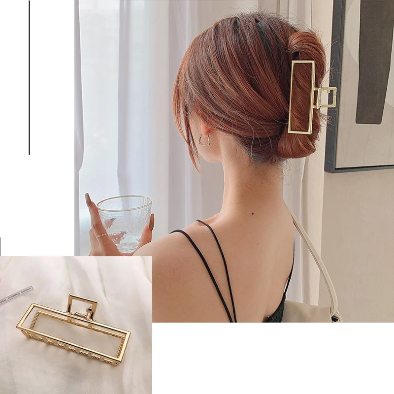 Modische Metall-Haarspange für Damen in Gold und Silber, Kreuzförmige Haarklammer, Koreanische Elegante Geometrische Haarnadel, Mädchen-Haaraccessoires – Detail 4