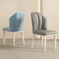 ​​Cream Dining Chair - Modern Minimalist Lounge Chair with Wooden Legs, Mid-Century Accent Chair for Living Room & Dining Room 4