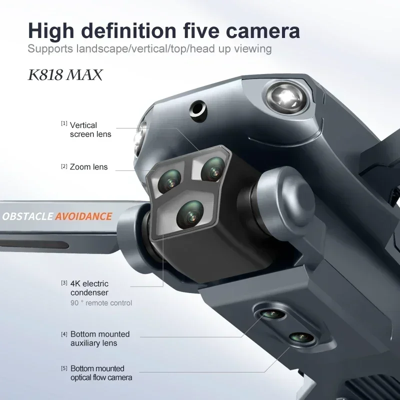 Drone K818 MAX avec caméra HD et GPS – Achat en ligne, atterrissant avec le retour automatique activé.