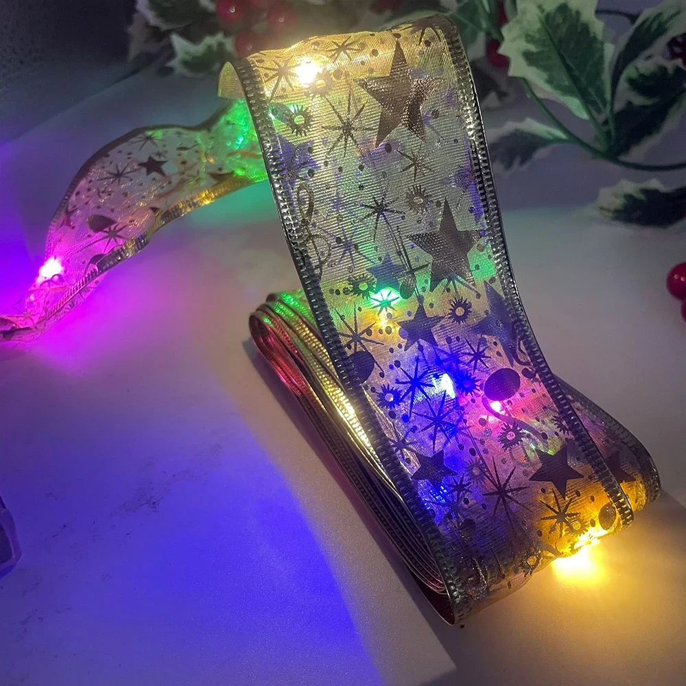 Christmas Fairy Light Ribbon - DIY Tree Ornaments for Home Decor