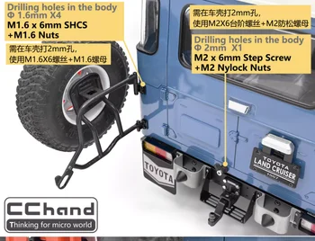 Supporto ruota di scorta posteriore in metallo per auto giocattolo RC4WD FJ40