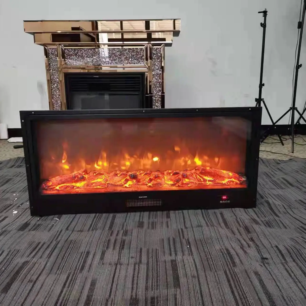 lowest price shipping to door 120cmx40cmx15cm electric fireplace with heat function