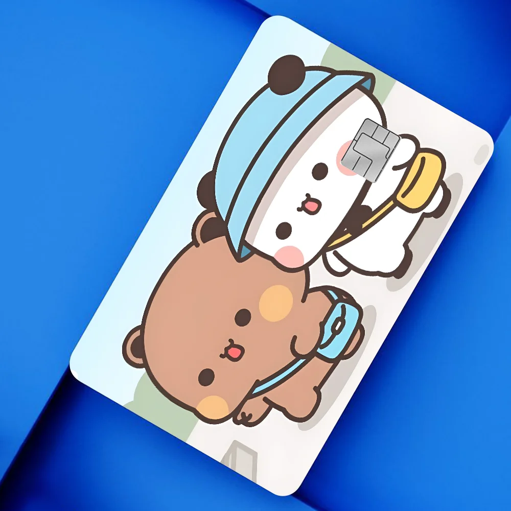 Bubududu Panda Anime Cartoon Sticker Film Skin For Credit Card Debit Bank Bus Card
