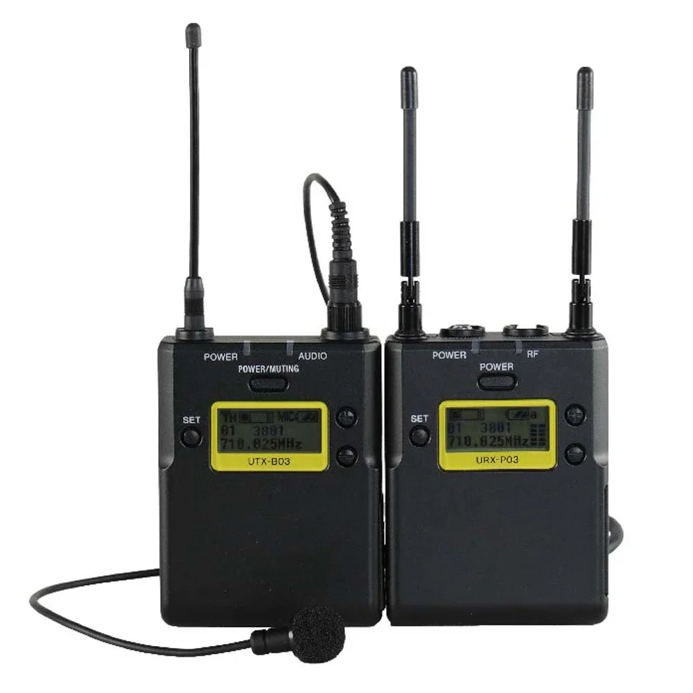 UWP-D11 DV 카메라 인터뷰 디지털 무선 라발리에 마이크 패키지, 612-641MHz UTX-B03 바디팩 송신기 URX-P03 리시버
