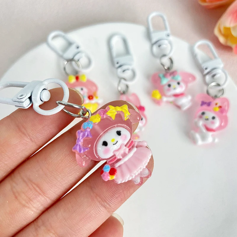 

Милая мультяшная светящаяся брелок Sanrio Kuromi Melody, модный деликатный брелок для женщин, подвеска для сумки, украшения, аксессуары, подарки