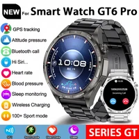 2025 New GT6 Pro Outdoor Sport Smart Watch Men AMOLED HD Screen NFC GPS Compass Heart rate Waterproof Bluetooth Call SmartWatch