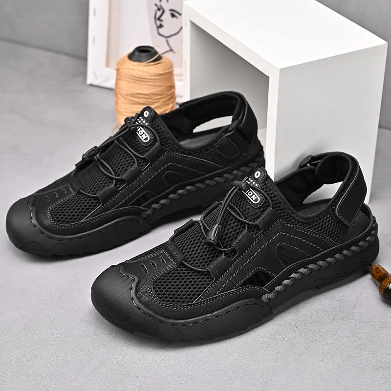 Mens Sandals Outdoor Sports Summer Shoes Low Heel Sliders Sandals Summer Men's Beach Shoes_voghion.com