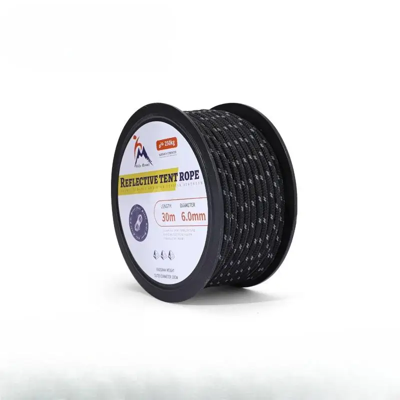 30 meter rope and 6mm tactical parachute rope outdoor camp parachute accessories camping survival equipment DIY woven