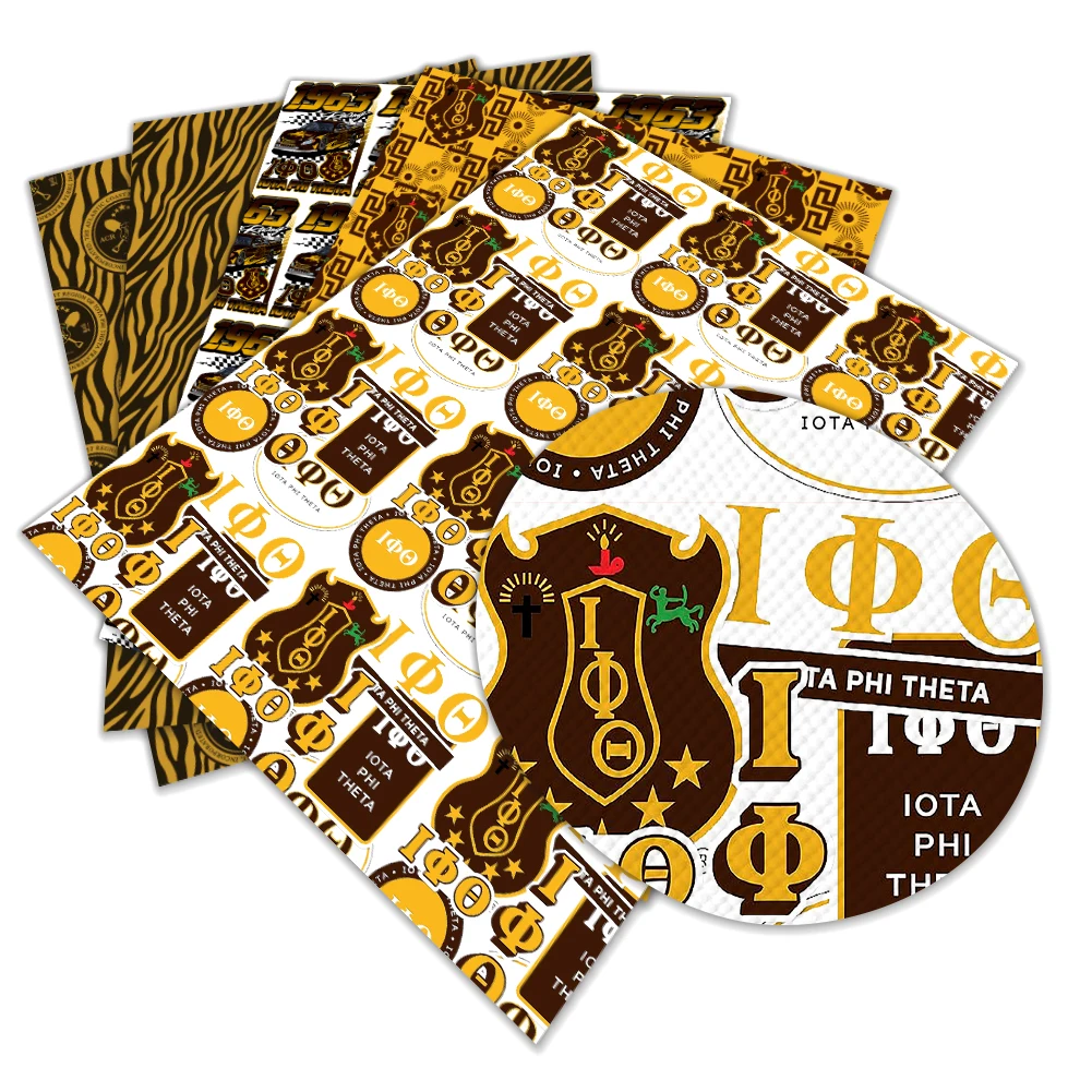 Iota Phi Theta 박애 프린트 패턴, 인조 가죽 크로스 패턴, DIY 보석 귀걸이 공예 제작, 22x30cm