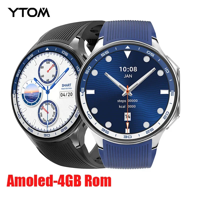 YTOM DT WATCH X 1.43 AMOLED 4GB ROM 스마트 워치 방수 스마트워치, 남녀 BT 통화 연결 이어폰, TWS 음악
