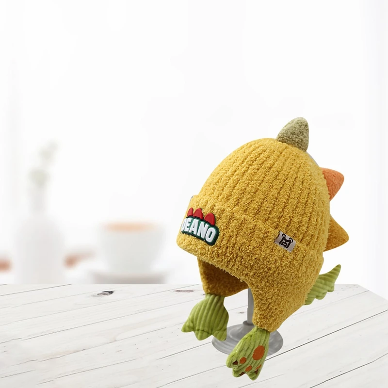 Children s Knitted Beanie Adorable Cozy Fleece-Lined Animal Hat for Toddlers Winter Warm Cap for Boys and Girls