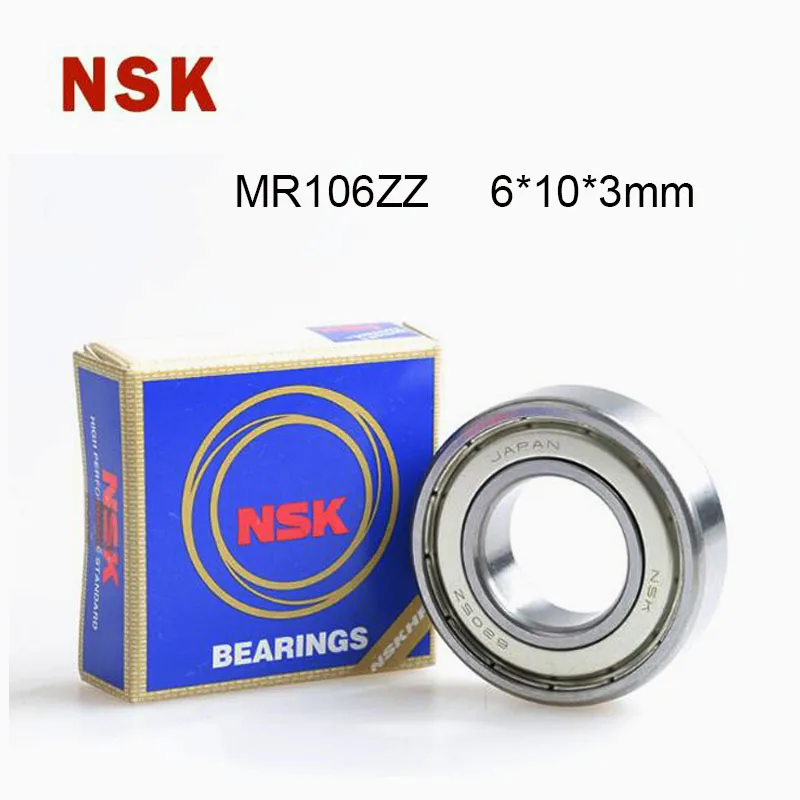 Japan NSK Miniature Bearing MR106ZZ 5/10Pcs 6*10*3mm High Speed Chrome Steel Metal Sealed High Speed Mechanical Equipment Parts