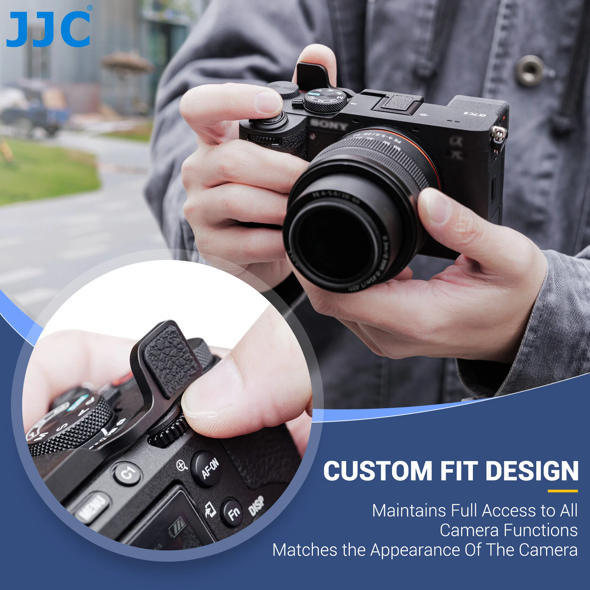 JJC Daumen-Up Griff Für Fujifilm GFX100RF - Blitzschuh Halterung Aus Aluminium | Mit Kaltschuh Für Zubehör | Schwarz & Silber