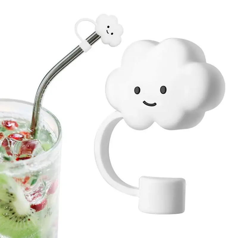 

Силиконовые соломенные Чехлы, милая облакообразная силиконовая Пыленепроницаемая соломенная крышка, соломенная крышка, силиконовые соломенные крышки, соломенная заглушка