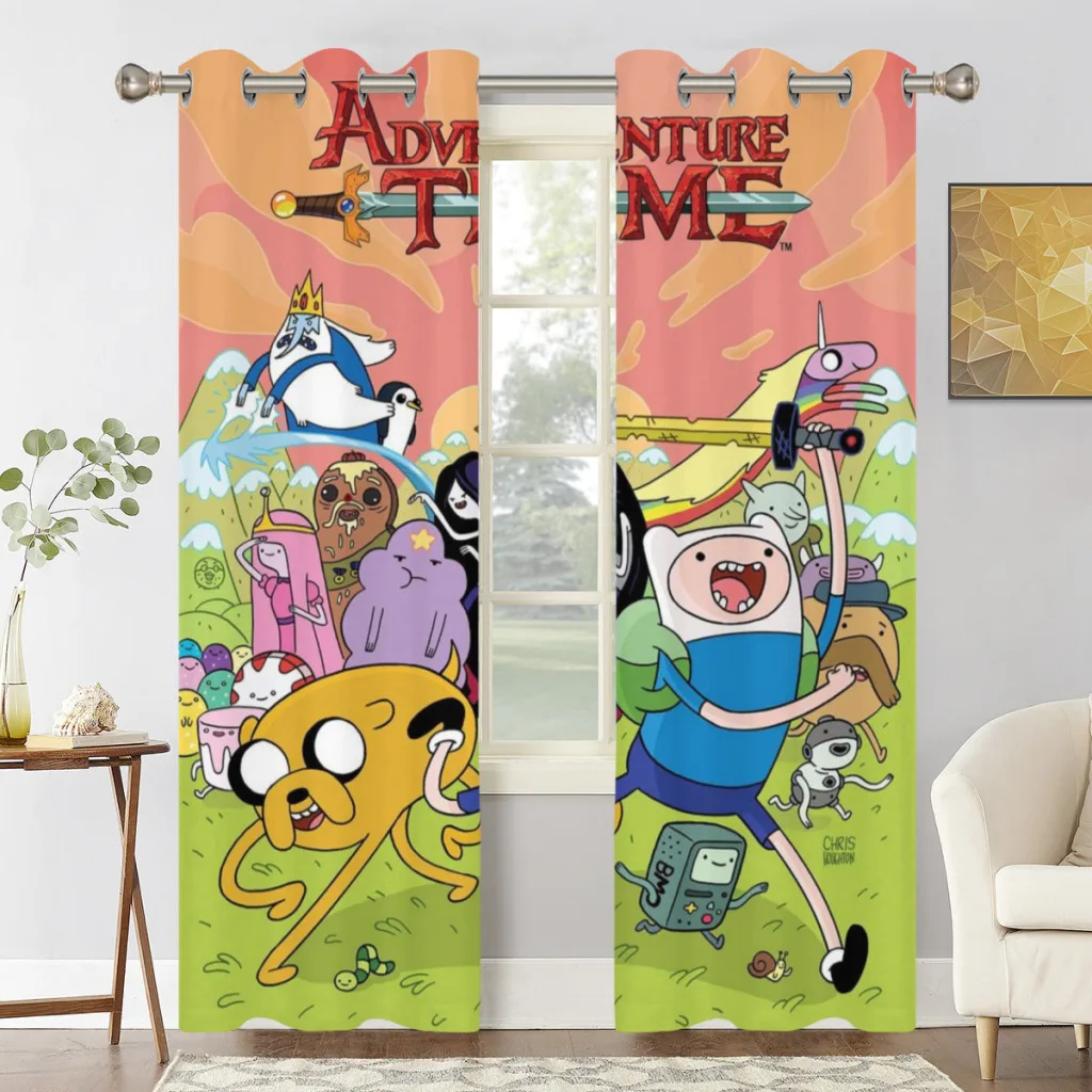 

Cartoon Funny Adventure Window Curtains for Living Room Bedrooms 2 pieces Aesthetic Room Decoration