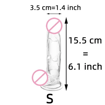 Five Colors Four Sizes Soft Jelly Dildo BDSM Erotic Cock Realistic Crystal Dildos Suction Cup Masturbator G-spot Orgasm Sex Toys 2