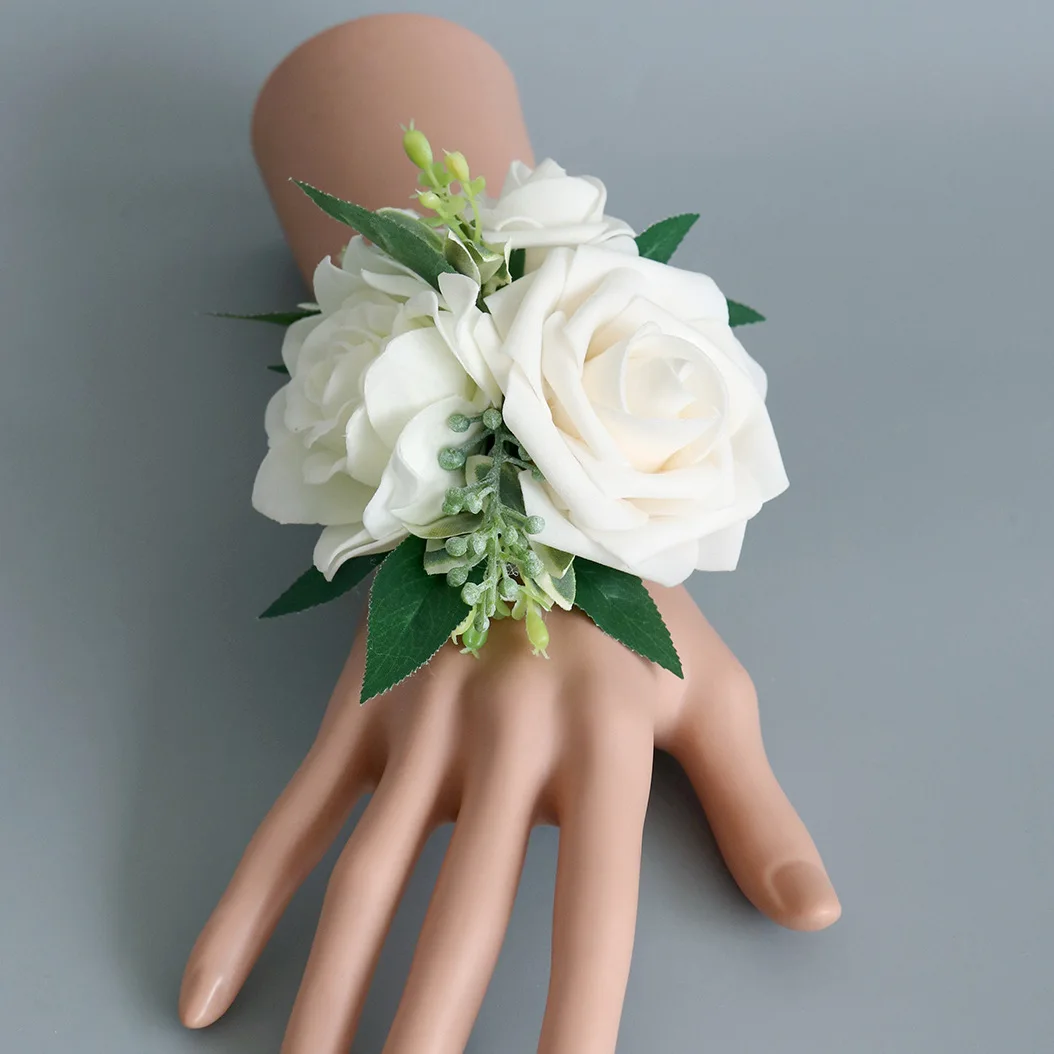 

Boutonniere Wright Corsage wedding bride birthday party sisters boudoir hand flower Korean imitation flower supplies