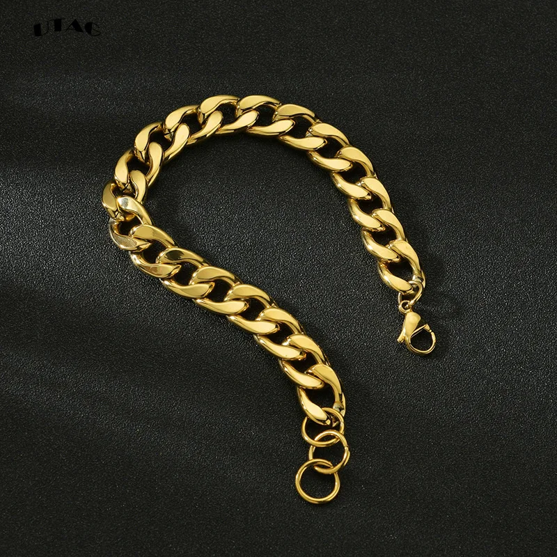 UTAG 3-7mm Einfache Edelstahl Männer Curb Kubanischen Kette Mode Frauen Armband Auf Hand Für Paar Unisex handgelenk Schmuck Geschenk Party – Detail 10