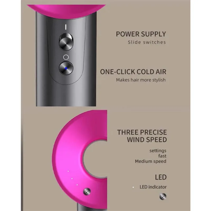 Leafless Hair Dryer High Speed Anion Hair Dryer Constant Temperature Portable Quick Dry Professional Hair Care Negative Lon 2