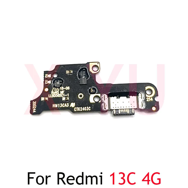 

10PCS For Xiaomi Redmi 13R 13C 4G 5G USB Charging Dock Connector Port Board Flex Cable Repair Parts