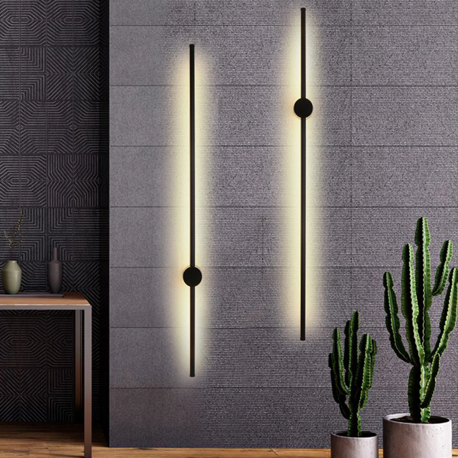 

Modern LED Linear Wall Light Long Strip Wall Lamp Acrylic LED Strip Sconce Bedroom Living Room Black