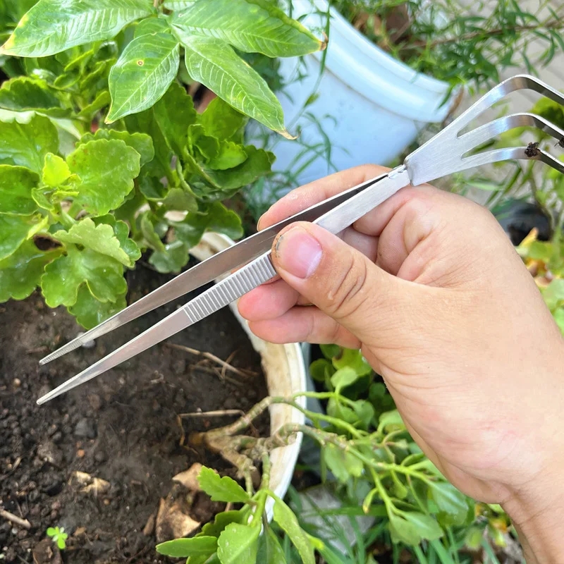 

Stainless Steel Gardening Rake Bonsai Root Loosen Soil Spatula Multifunctional Garden Tool